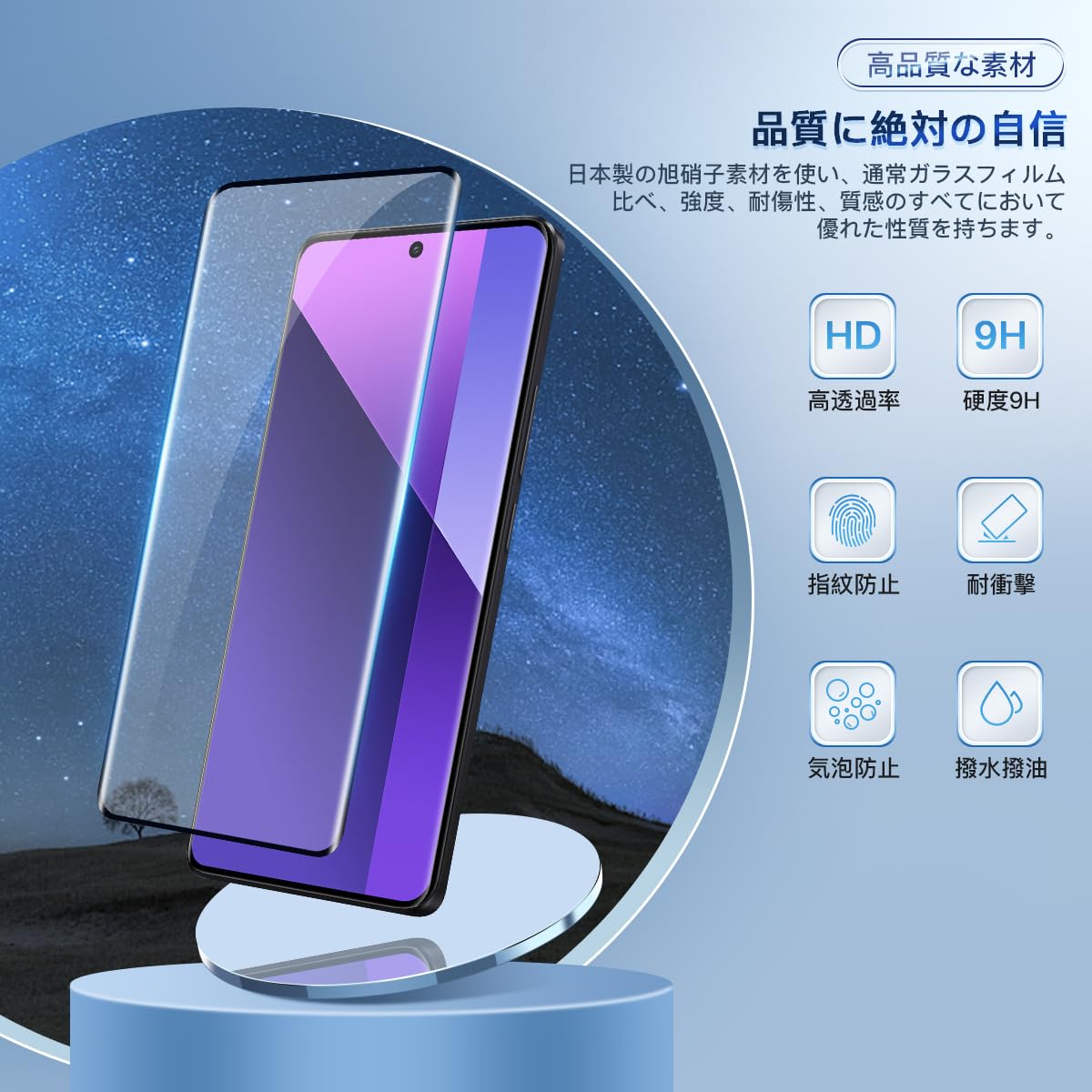 Amazon | 対応 Xiaomi Redmi Note 13 Pro+ 5G ガラスフィルム 2枚 +